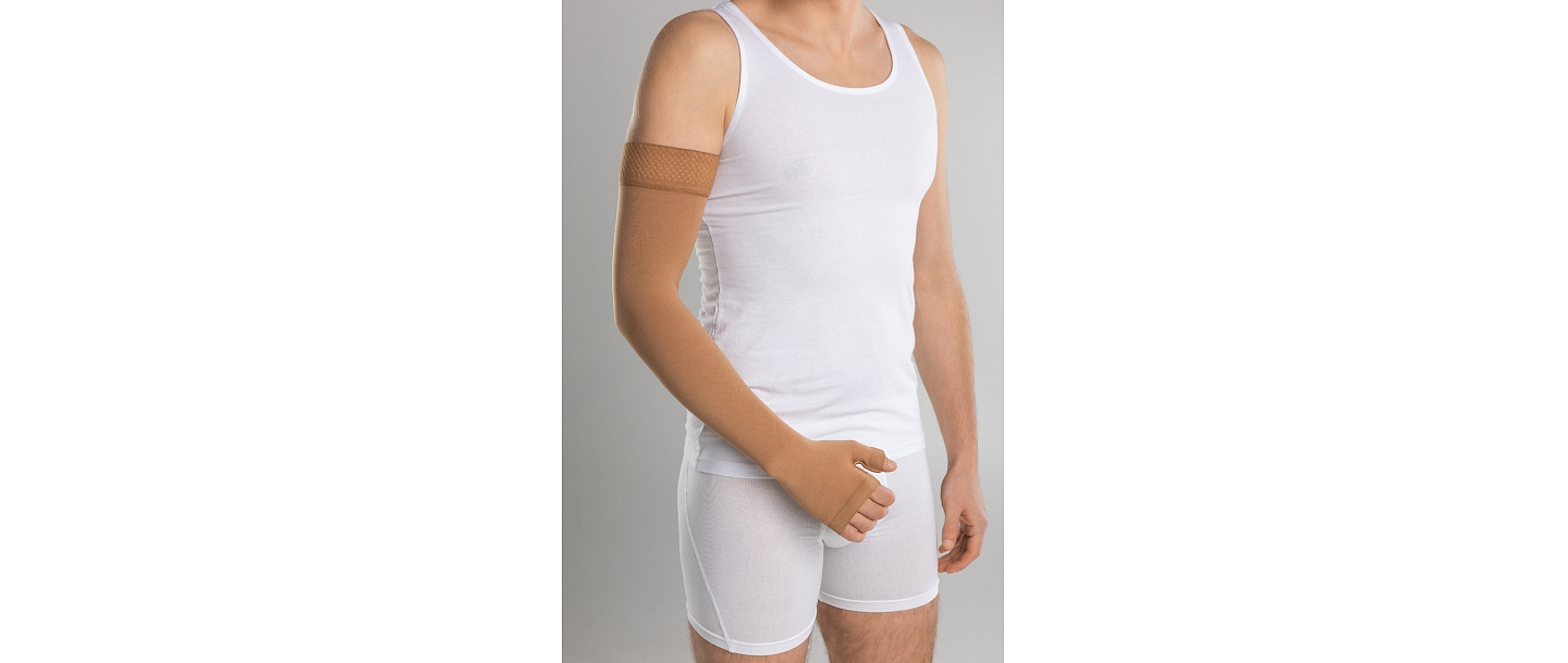 Medical compression sleeve with wrist, Model CG502 - II compression class 23-32 mm Hg